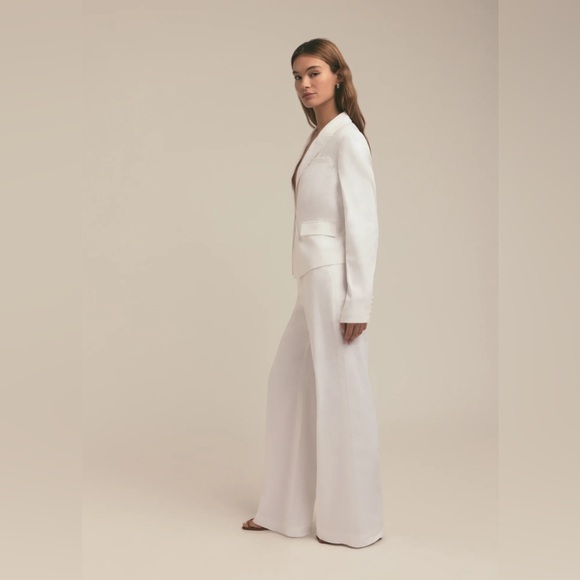 NWT Favorite Daughter the Short Favorite Linen Blazer in Ivory in Medium - Picture 3 of 6